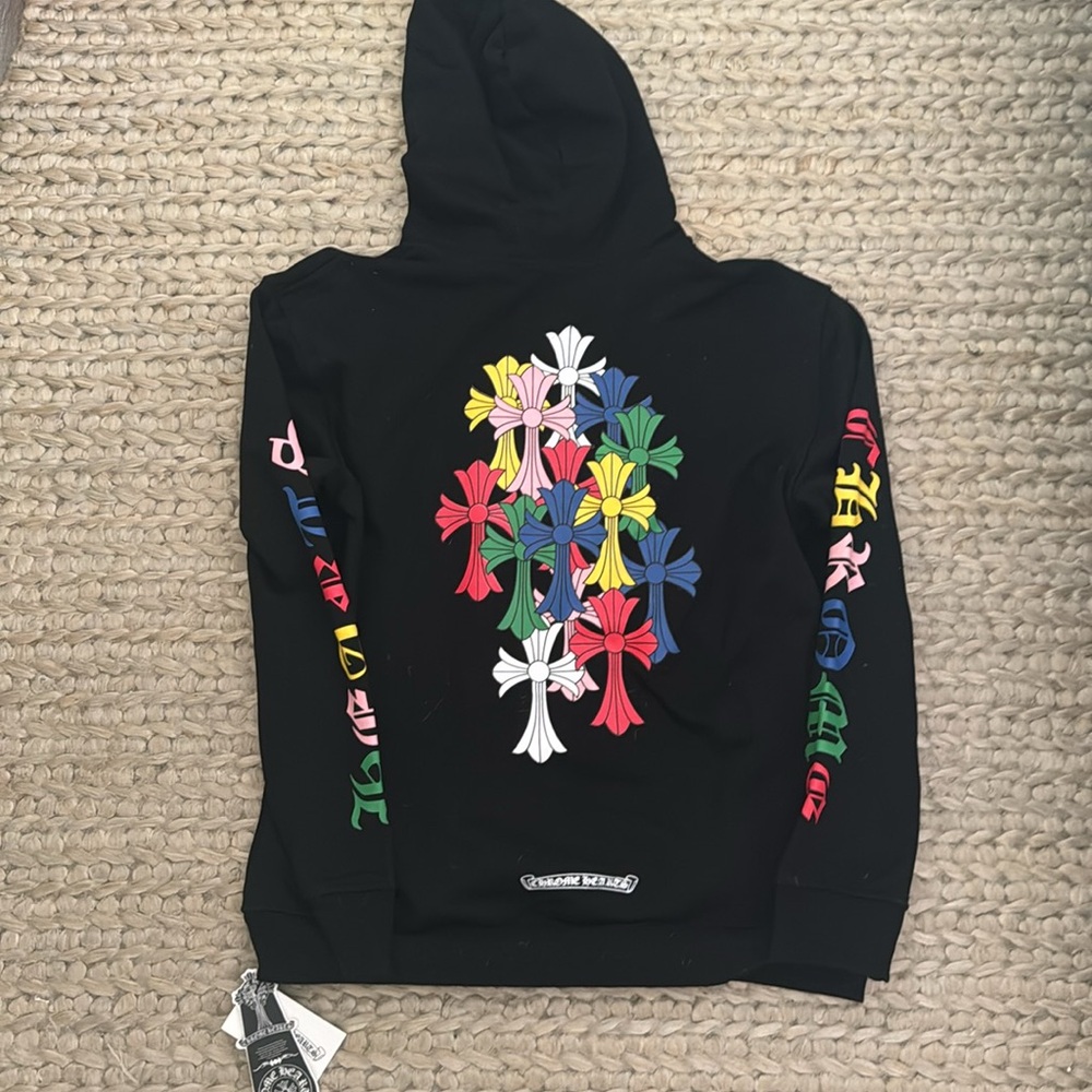 Chrome hearts- Chrome Hearts Multi Color Cross
Cemetery Hoodie. Size Large